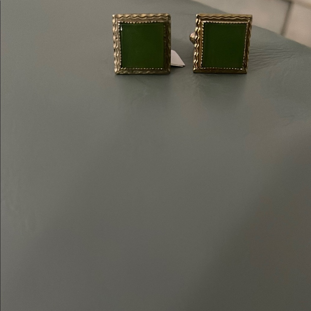 Green and Gold Square Cufflinks Jade?